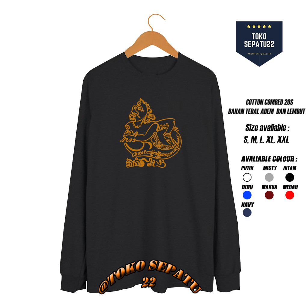 Kaos Lengan Panjang Semar Kaos Wayang Jawa Kaos Longsleeve Pria Baju Wibu Gambar Anime T shirt Lenga