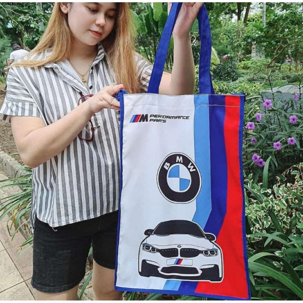 Tas Shoping Bag Tas Lipat BMW PUTIH MotorSport Full Design Printing Surabaya