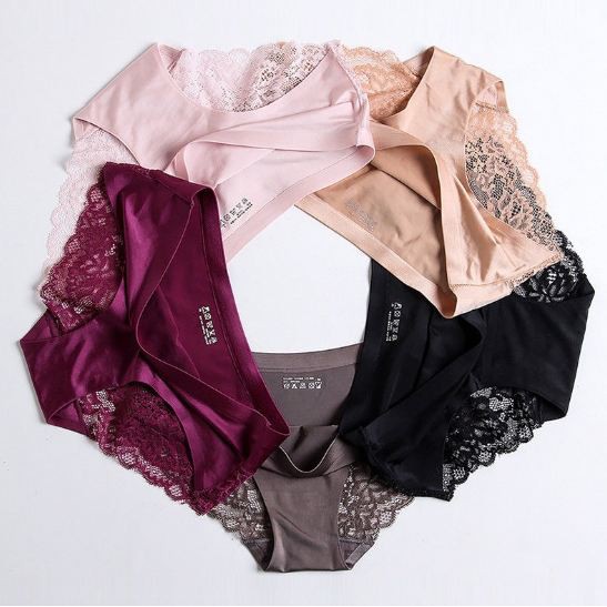 Victoria Celana Dalam Renda Brief Seamliss Ice Silk Lace Underwear Panties Wanita Murah 2026