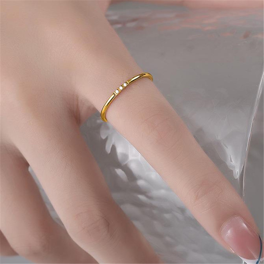 1pc Cincin Berlian Bahan Titanium Untuk Wanita