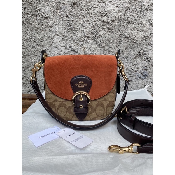 Coach Kleo Shoulder Bag 17 In Signature Kanvas Khaki Multi Like New Preloved