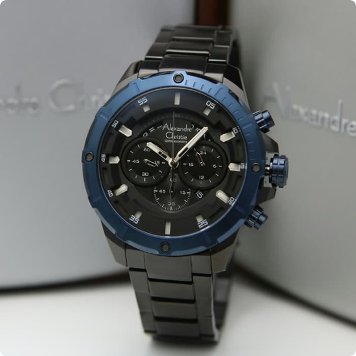Jam Tangan Alexandre Christie AC 6529 Pria Original Blue Black