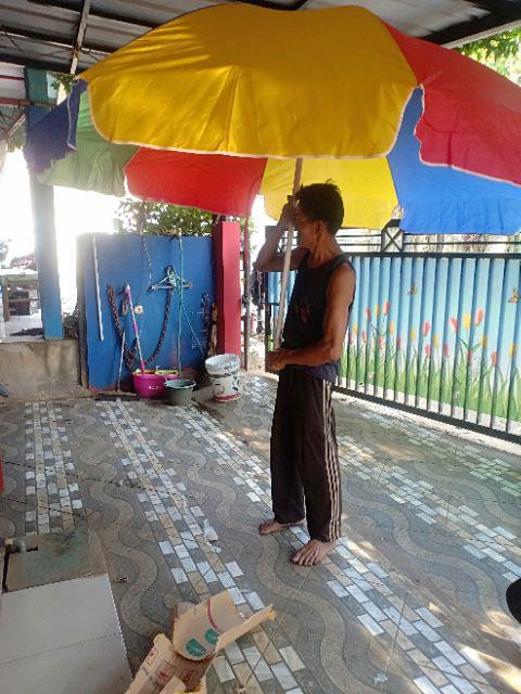 Payung Tenda Pantai 280cm Pelangi Besar Jumbo