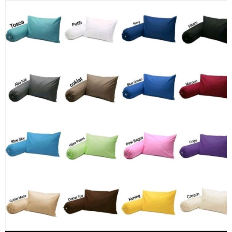 Sarung bantal dan sarung guling murah katun premium polos harga untuk sepasang(2 pics