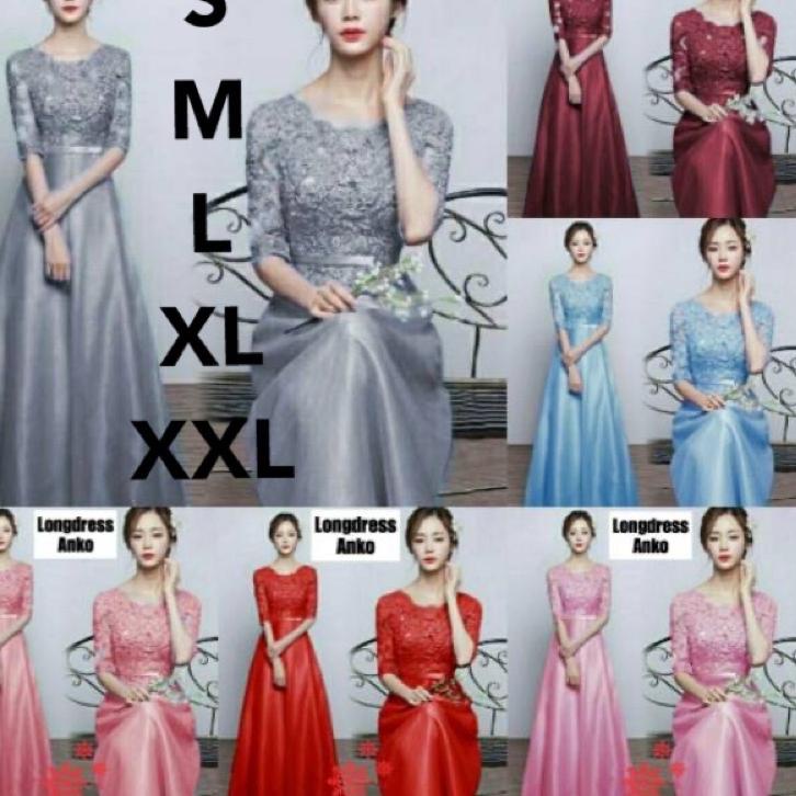 New - LD ANKO / LONG DRESS WANITA / PESTA DRESS SERAGAM ACARA S M L XL XXL