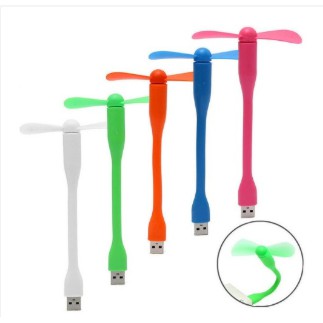 Kipas Angin Mini Portable Flexible Dengan 2 Balingbaling Dan Port USB Mini Fan