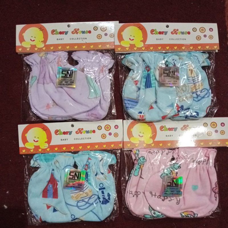 1 SET SARUNG TANGAN DAN SARUNG KAKI CHERY HOUSE-SARUNG TANGAN BAYI MURAH BERKUALITAS