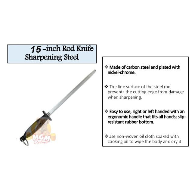 Pengasah pisau Chef Sejati - Honing Knife Sharpening Rod 10&quot; PREMIUM