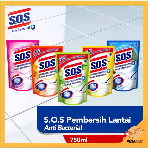 ORIGINAL SOS Pembersih Lantai REFILL 750ml / SOS Floor Cleaner / HELLOMARTID