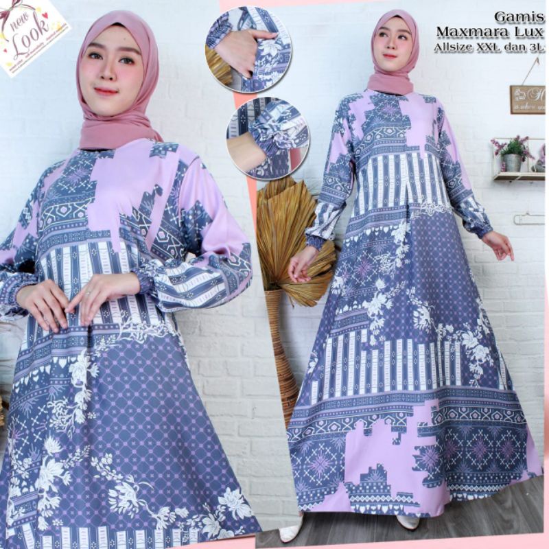 [READY JUMBO LD 125 | XXXL ] Gamis Maxmara Lux Premium |Gamis Maxmara Jumbo |Gamis Pesta Terlaris