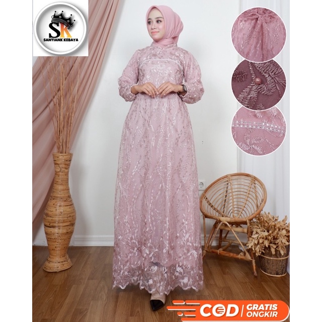 Gaun Gamis Dress Kebaya Pesta Kondangan Wanita Murah Berkualitas Premium By Santiank