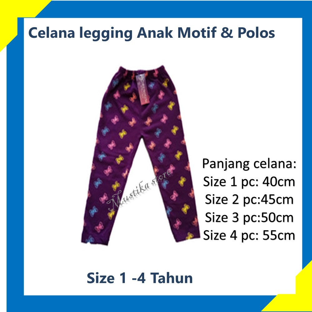 Leging anak - legging anak perempuan size 1-4 tahun