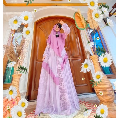 GAMIS BROKAT pesta burkat maheswari ORI eve collection gamis syari lebaran limited terbaru kondangan hajatan pesta kekinian tile tule lapis ceruty lamaran wedding bridesmaid