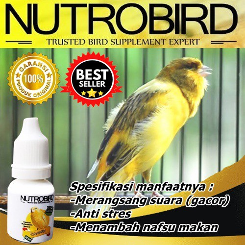Nutrobird vitamin burung kenari macet obat tetes burung biar gacor 10ml