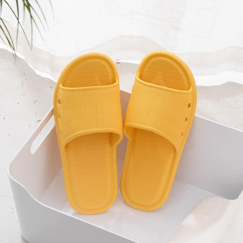 HC Sandal Slop Karet Polos 6500 Sendal Rumah Berkualitas Motif Garis Zigzag Sendal Kamar Mandi EVA Empuk Sendal Karet Couple Garis Home Slipper Anti Slip Wanita Pria Gaya Korea Murah Import-KUNING