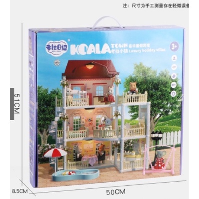 Koala Town Luxury Holiday-Koala Doll House 3 tingkat - mainan edukasi