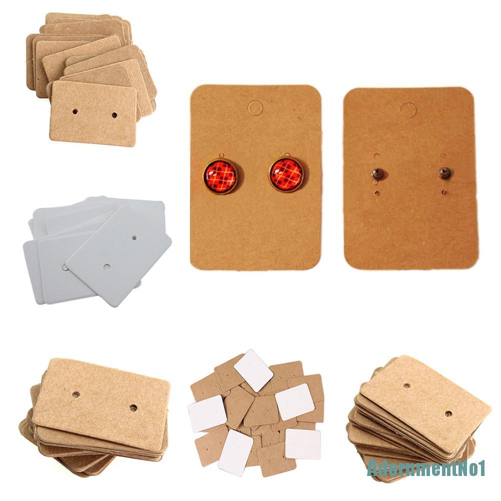 (AdornmentNo1) 100pcs / Set Kartu Display Anting Tusuk Bahan Kertas Kraft Untuk Profesional