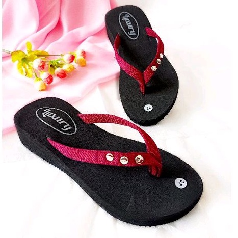 SANDAL JEPIT WANITA - SANDAL WEDGES SPON - SANDAL JEPIT SPON  - SANDAL SPON WANITA - WEDGES WANITA - SANDAL CEWEK ( KELING 3)