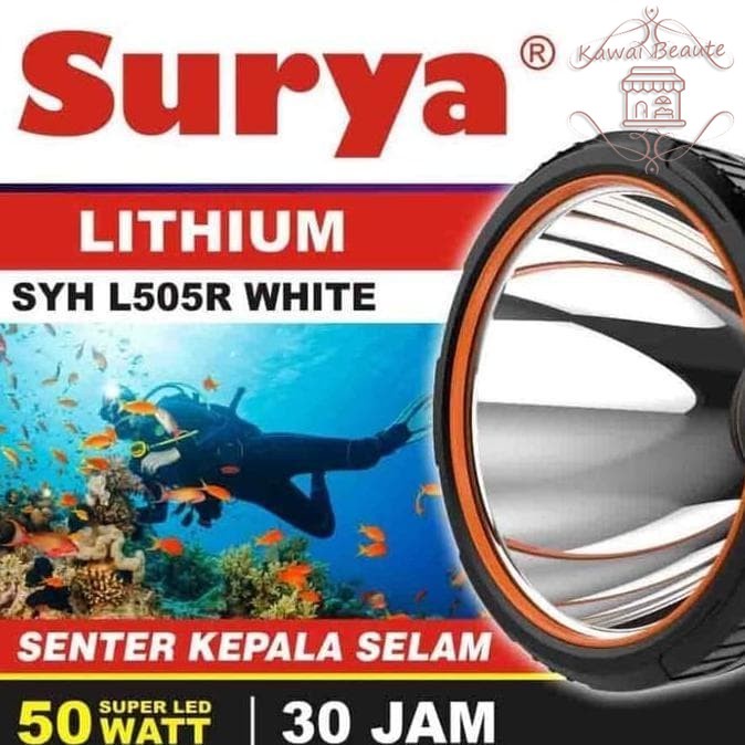 PROMO HEADLAMP / SENTER KEPALA SURYA SELAM SYH L505R 50 WATT ANTI AIR