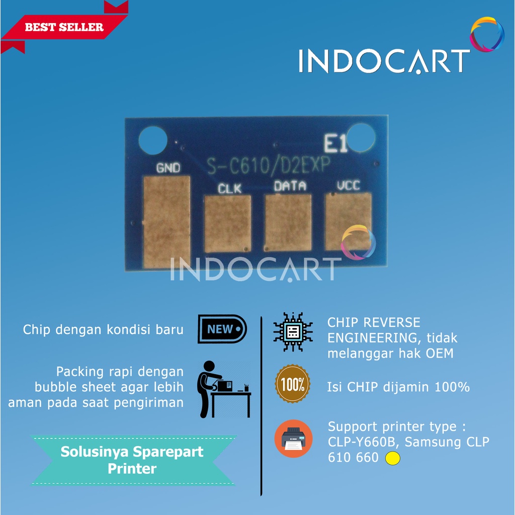 Chip CLP-K660B-C660B-M660B-Y660B-Samsung CLP 610 660 Toner