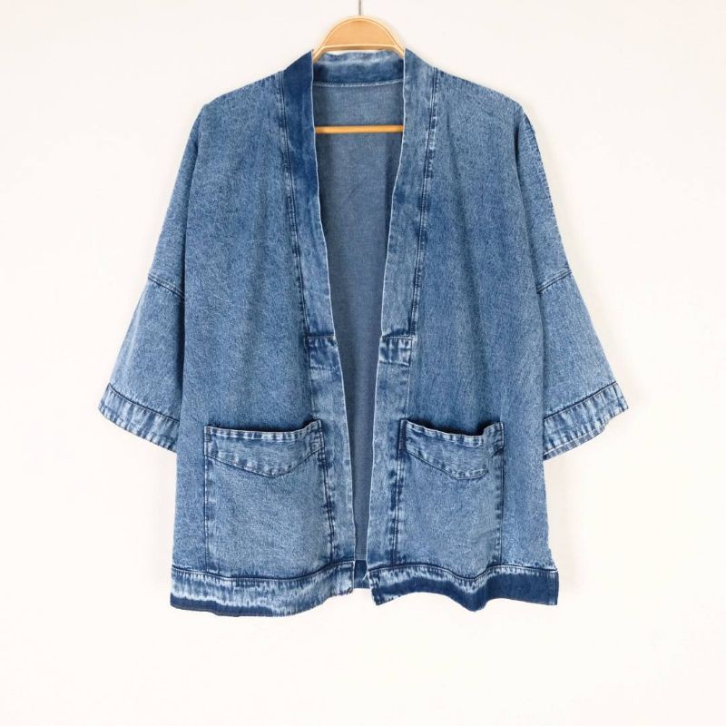 kimono  outer outer jeans -long outer -long outer jeans -cardigan jeans -jaket jeans wanita -outer d
