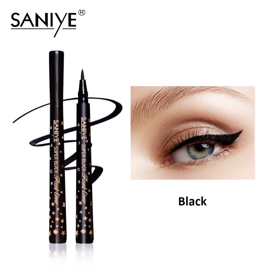 SANIYE M418 Hitam Eyeliner Waterproof Tahan Lama New Mata Kosmetic【BPOM】