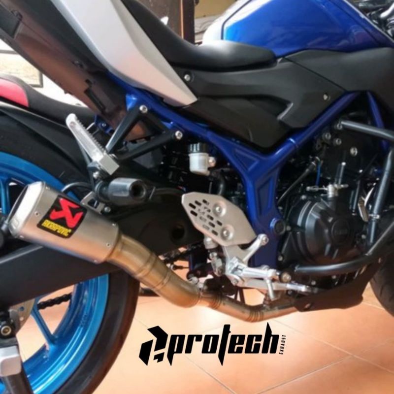 Yamaha MT25 / R25 — Header untuk Silencer Standard GP · Silver — foto 3