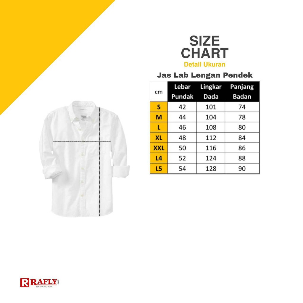 Jas Lab - Jas Laboratorium Lengan Pendek - Jas Lab Dokter - Jas Lab Praktek / Rafly Jaya