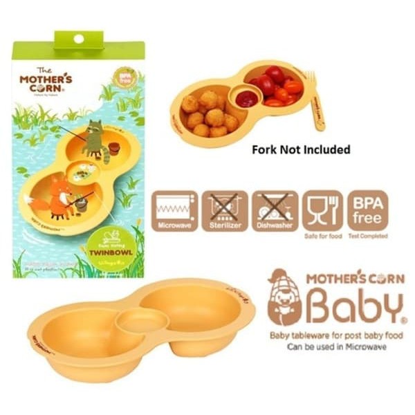 Mother's Corn Enjoy Fishing Twin Bowl Mangkook Makan Bayi Anak