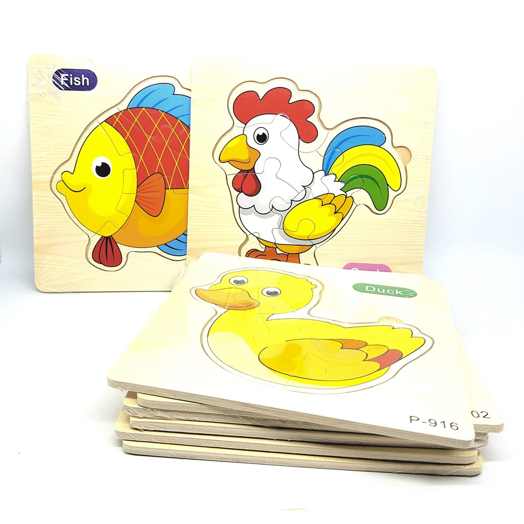 Puzzle Kayu Edukatif / Mainan Puzzle Anak / Mainan Edukasi Anak 1-16 - Mainan kayu hewan