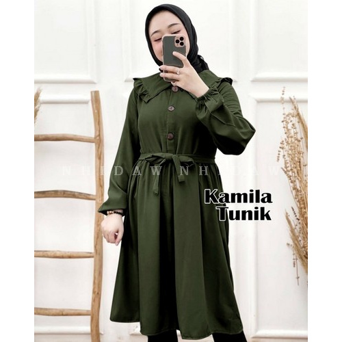 Mely Tunik Remaja Terbaru Tunikwanita Tunikmuslim Tunikremaja Tun JN974 Kamila Tunik Army [Gamis 0