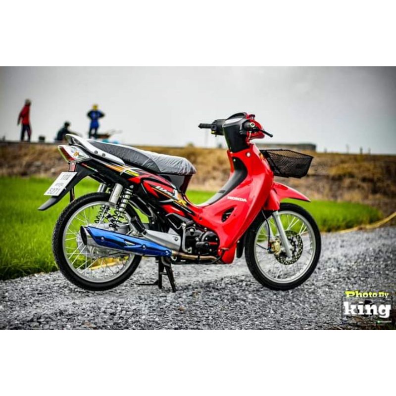striping wave 125r karisma merah hitam
