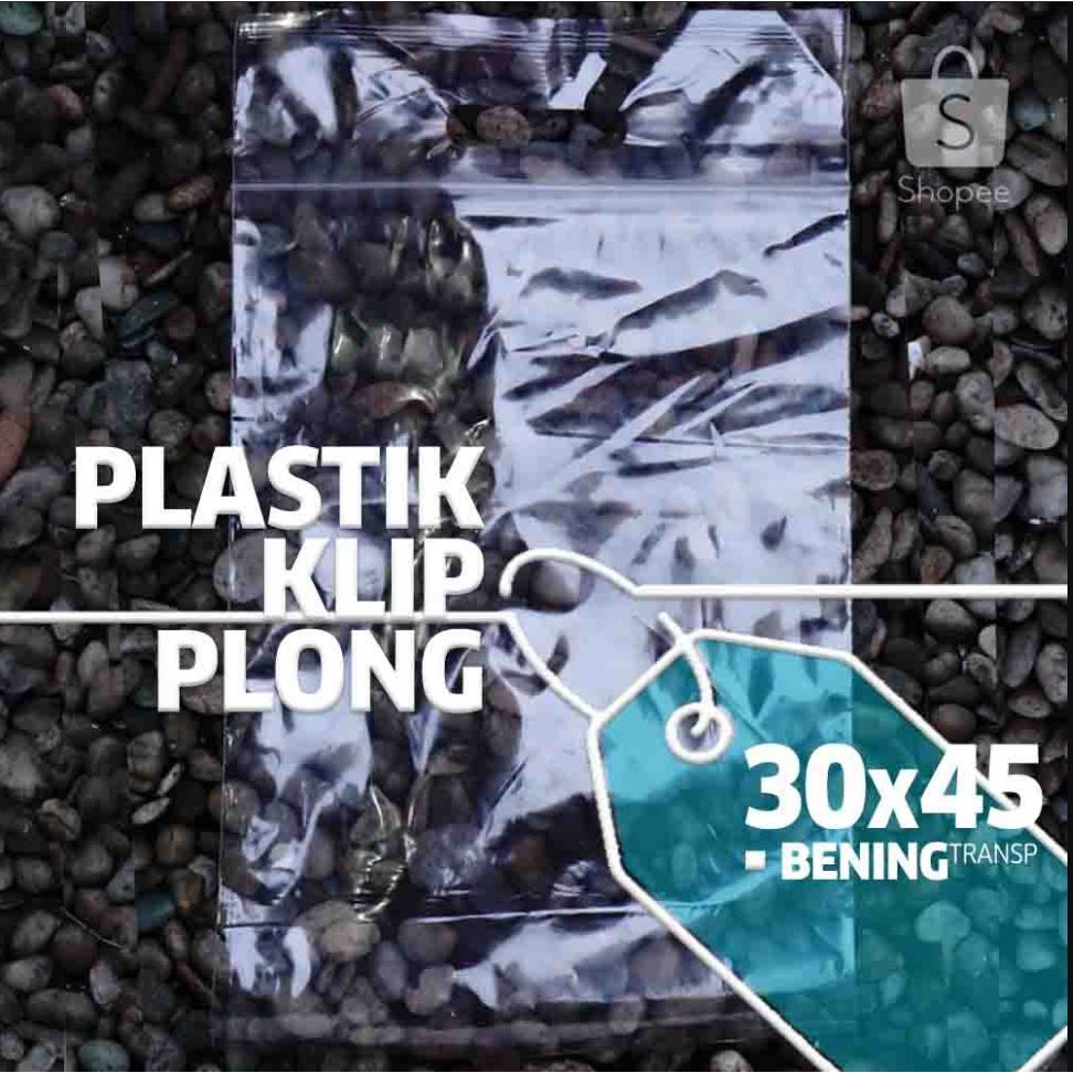 Plastik klip pond ziplock Plong  30x45 (38+7) packing baju jaket hoodie