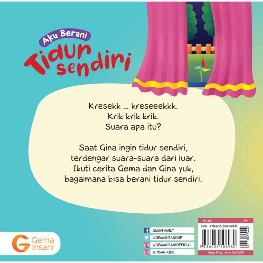 Buku Seri Kemandirian - Aku Berani Tidur Sendiri - Gema Insani 100% Original