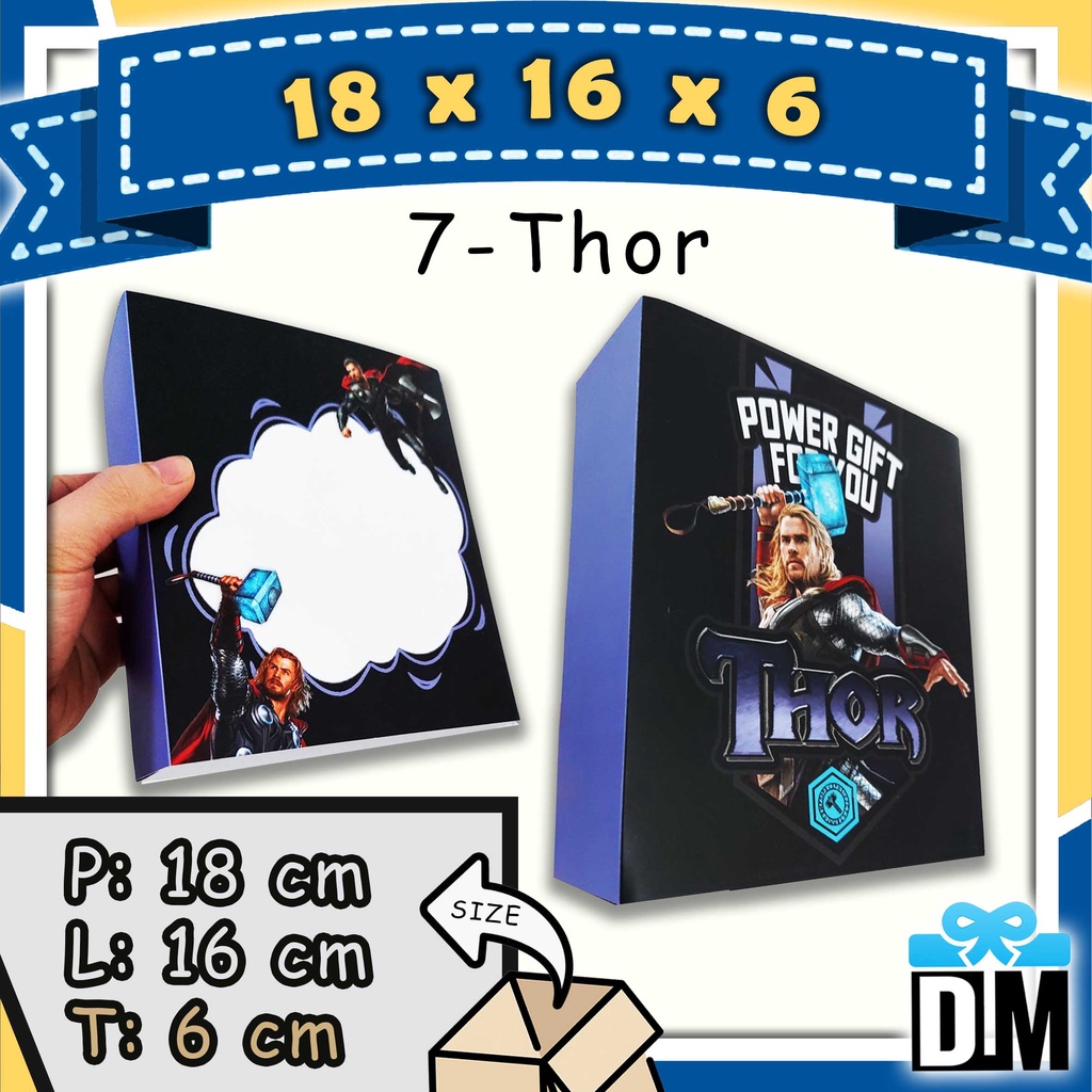 

Kardus Berwarna Kotak Kado Super Hero 18 x 16 x 6 cm 18x16x6cm Kado HP Box HP Snack dll