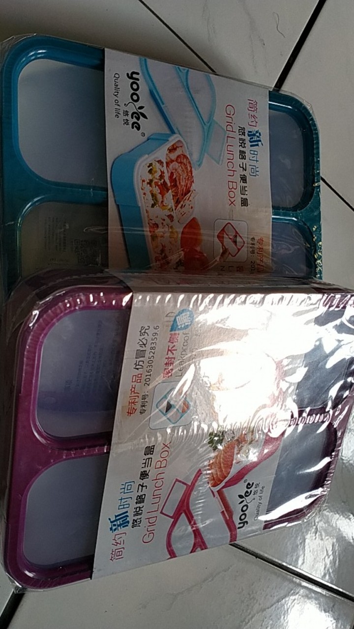 Kotak Makan Yoyee/lunch Box Yoyee/kotak Makan Anti Tumpah Sekat 3 Dan Sekat 4 579  578