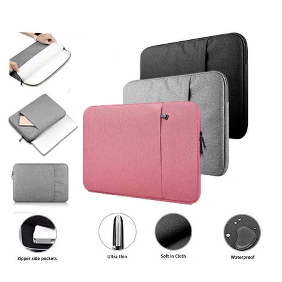 Tas Laptop Softcase Macbook Waterproof Nylon 11 12 inch - Pink
