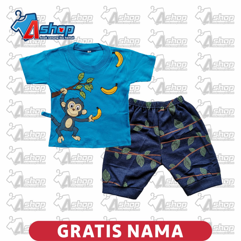 Baju Bayi Motif Monyet Lucu 3 sampai 18 Bulan