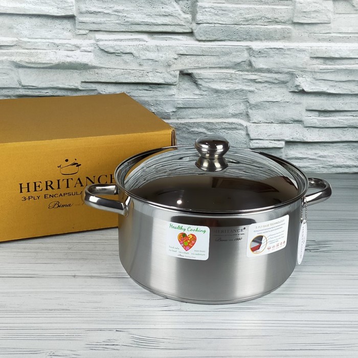 BIMA HERITANCE SAUCEPOT PANCI 28CM 8L STAINLESS INDUCTION BP121228