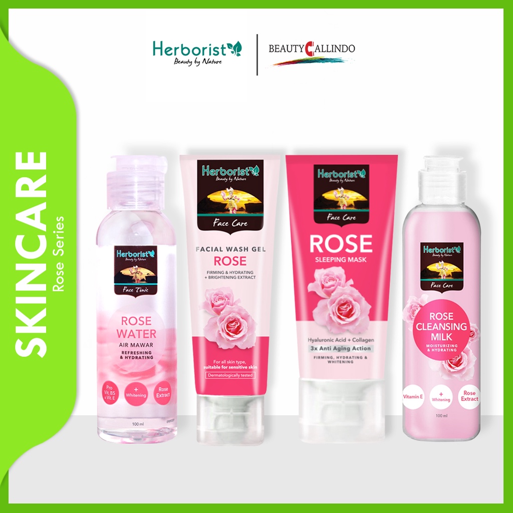 Herborist Rose Series : Rose Water - Milk Cleanser - Facial Wash Gel - Sleeping Mask