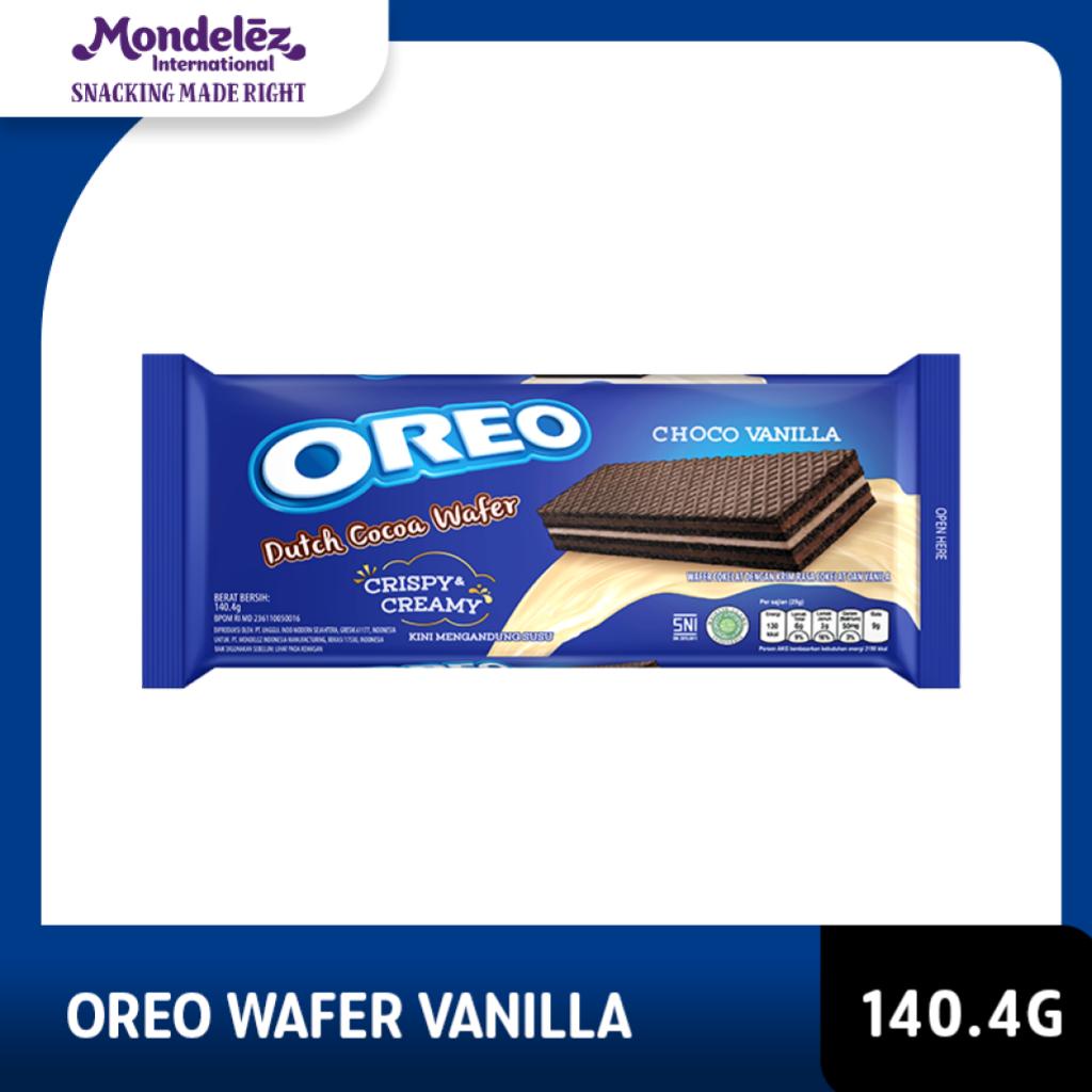 Oreo Biskuit Vanilla Wafer Regular 140.4g Untuk Camilan Keluarga