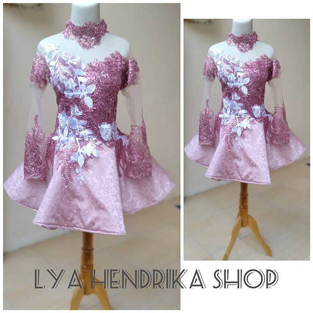 Atasan kebaya modern pink 3D