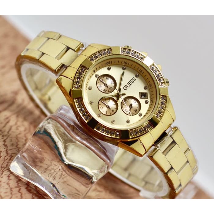 Jam Tangan Wanita Guess Rantai TW2250 Full Gold