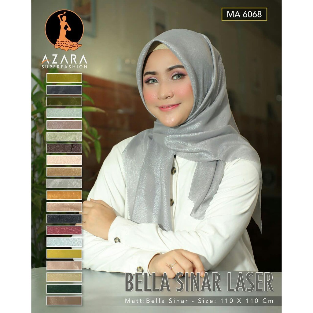 Kerudung Segi Empat Azara Glowing Laser Cut / Jilbab / Pashmina / Hijab / Harga Grosir / Satuan