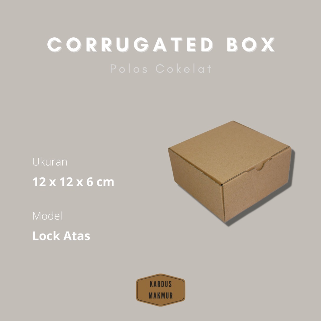 

uk 12x12x6cm , model kunci atas, kotak kardus / karton pizza die cut