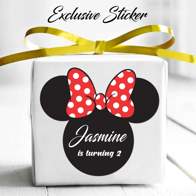 

50 STIKER / STICKER MINNIE 2-4 ULANG TAHUN / ULTAH / BIRTHDAY