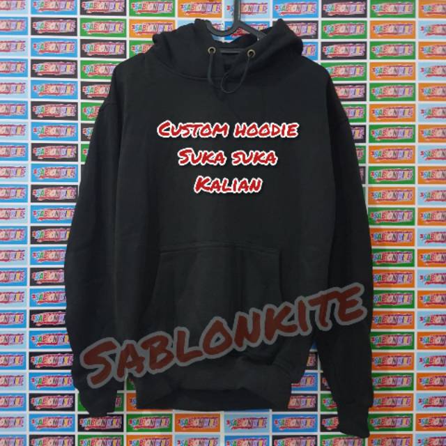 SWEATER HOODIE CUSTOM KAOS KATA-KATA / FOTO BEBAS SEMAU KAMU (MURAH)