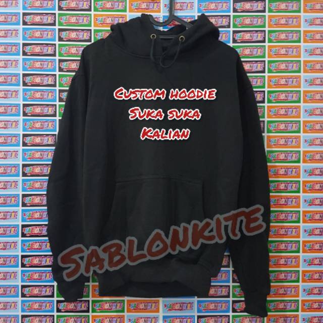 SWEATER HOODIE CUSTOM KAOS KATA-KATA / FOTO BEBAS SEMAU KAMU (MURAH)