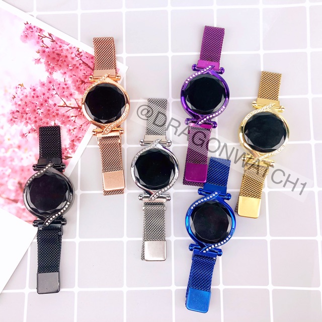 ［Ready Stock］Jam tangan magnet LED wanita digital layar sentuh S1093