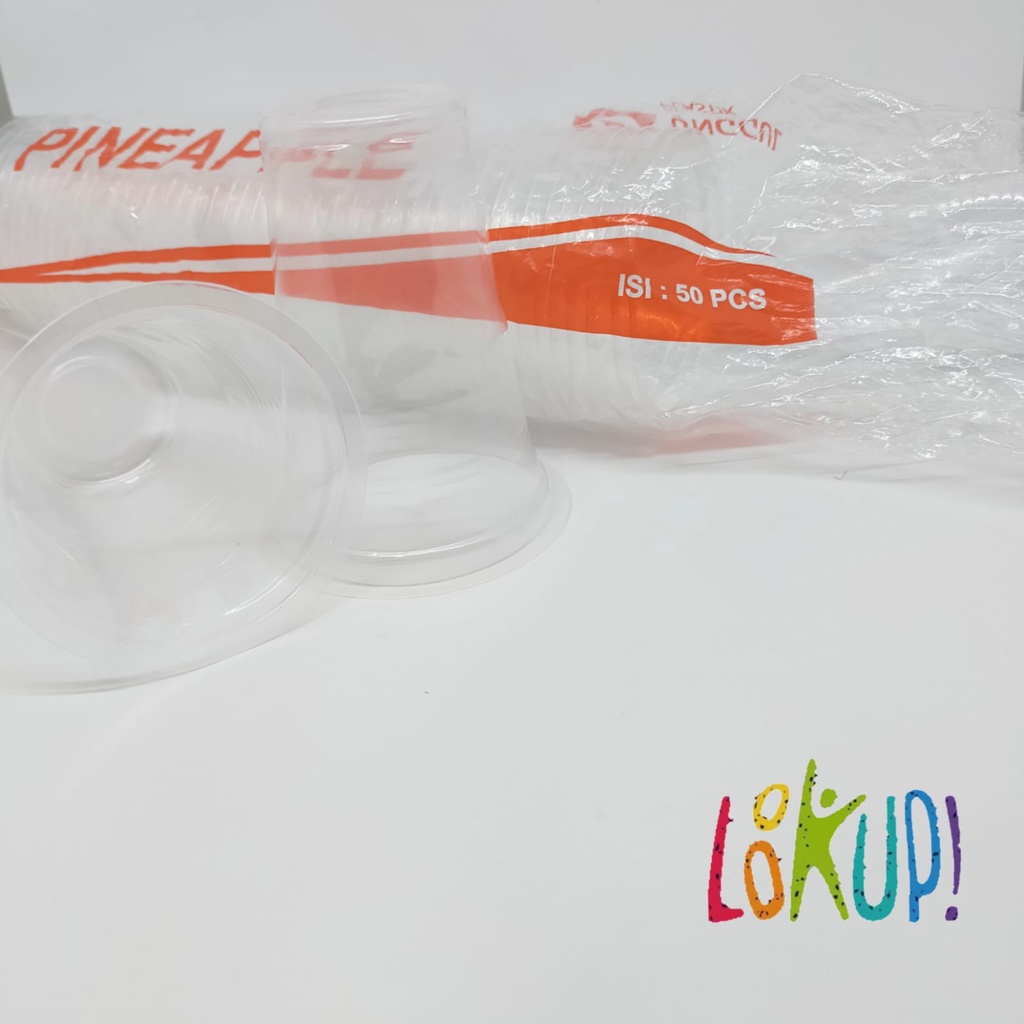 Gelas kopi plastik isi 50 220ML / gelas plastik aqua untuk kopi / cup aqua plastik isi 50 pcs